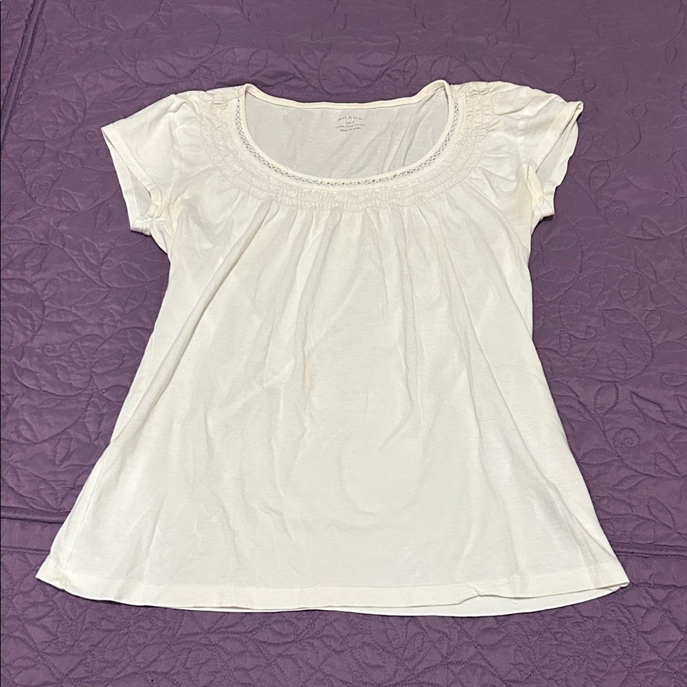 Grace Cream and Purple Cotton Top